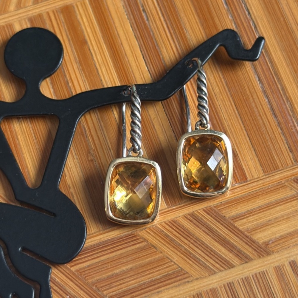 David Yurman Citrine 925/18KT GOLD EARRINGS